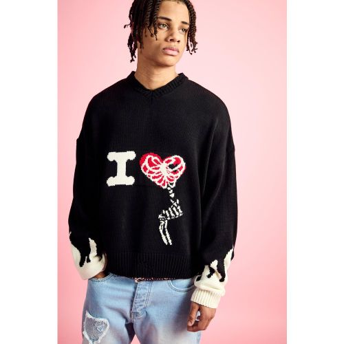 Pull oversize à col V et épaules dénudées - L - Boohooman - Modalova