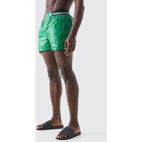 Short de bain court à bandes latérales - S - Boohooman - Modalova