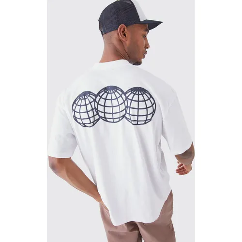 Tall - T-shirt oversize à imprimé globe - Boohooman - Modalova
