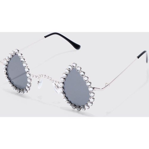 Lunettes de soleil strassées - ONE SIZE - Boohooman - Modalova