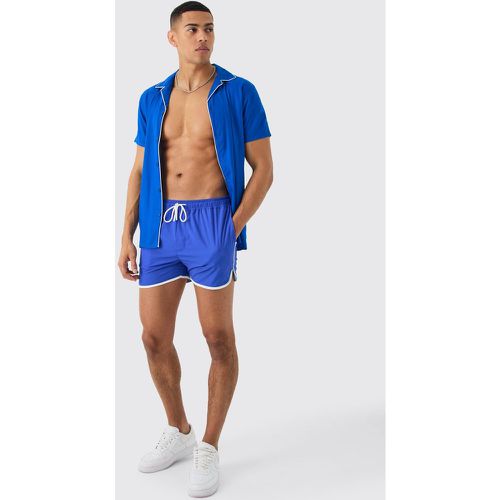 Ensemble avec chemise à manches courtes et short de bain - S - Boohooman - Modalova