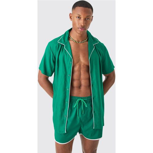 Ensemble avec chemise à manches courtes et short de bain - XS - Boohooman - Modalova