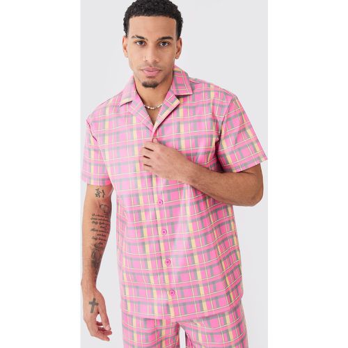 Chemise oversize à carreaux et manches courtes homme - S - Boohooman - Modalova