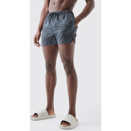 Short de bain à imprimé losange - M - Boohooman - Modalova