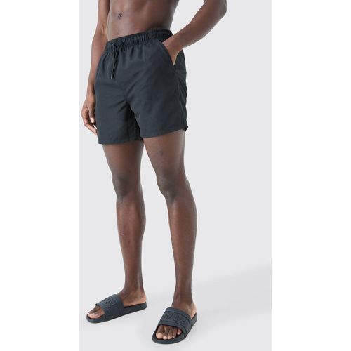 Short de bain mi-long uni - L - Boohooman - Modalova