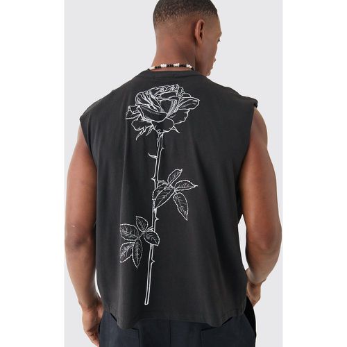 Oversized Boxy Cropped Line Rose vest - Boohooman - Modalova