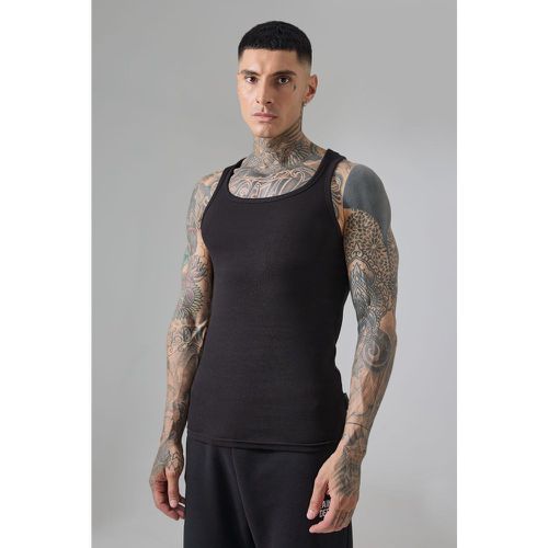 Tall Man Active Gym Muscle Fit Ribbed Vest - Boohooman - Modalova