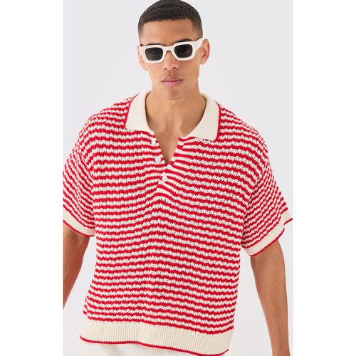 Polo oversize en crochet à coutures apparentes - S - Boohooman - Modalova