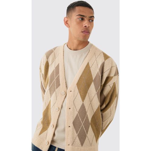 Cardigan oversize à carreaux - L - Boohooman - Modalova