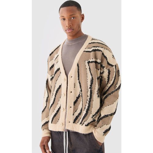 Cardigan oversize à motif jacquard - L - Boohooman - Modalova