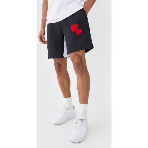 Short large à imprimé cœur - M - Boohooman - Modalova