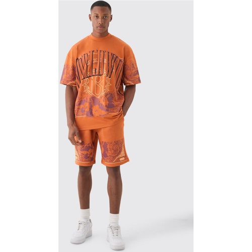 T-shirt oversize à col montant et short - L - Boohooman - Modalova