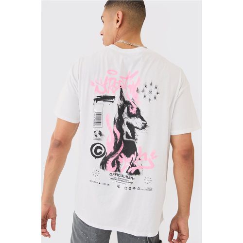 Oversized Dog Graffiti Graphic T-shirt - Boohooman - Modalova