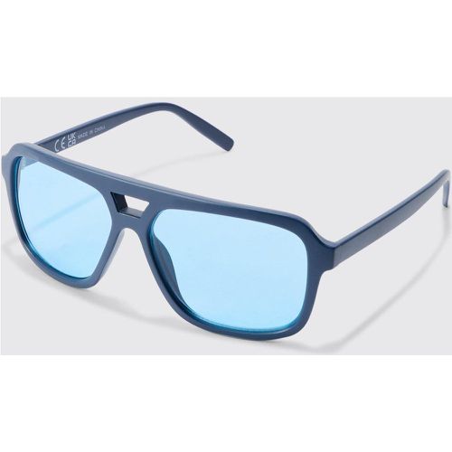 Wrap Aviator Sunglasses In Blue - Boohooman - Modalova