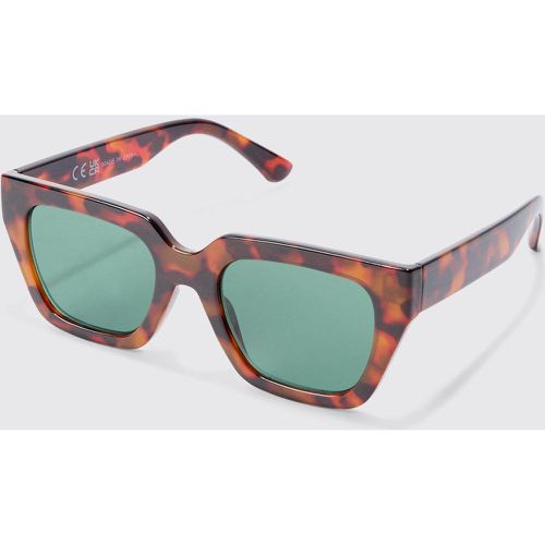 Lunettes de soleil carrées écaille de tortue - ONE SIZE - Boohooman - Modalova