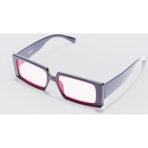 Lunettes de soleil rectangulaires en plastique - ONE SIZE - Boohooman - Modalova