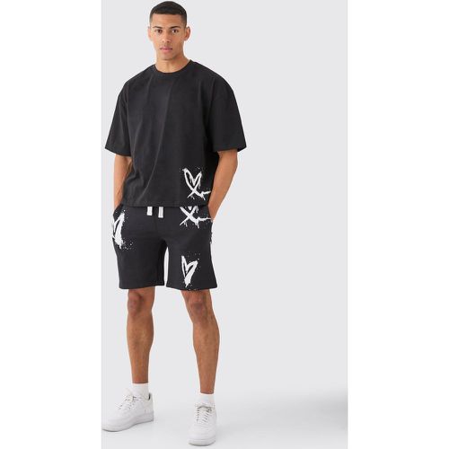 Ensemble oversize à imprimé t-shirt et short - L - Boohooman - Modalova