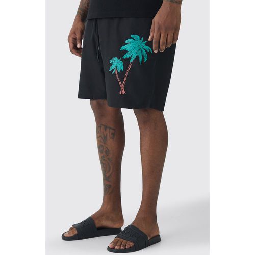 Plus Palm Motif Printed Swim Shorts - - XXXL - Boohooman - Modalova