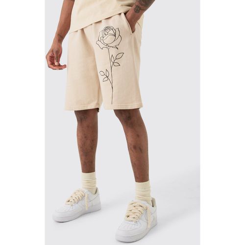 Tall Loose Fit Line Drawing Jersey Shorts - Boohooman - Modalova