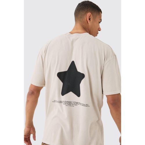 Oversized Extended Neck Star Washed T-shirt - Boohooman - Modalova
