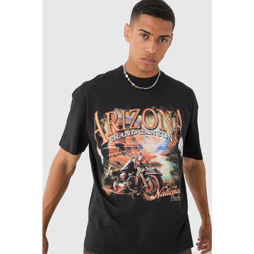 Oversized Arizona Moto Print T-shirt - Boohooman - Modalova