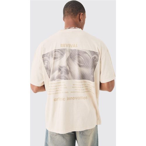 T-shirt oversize délavé à imprimé statue - S - Boohooman - Modalova