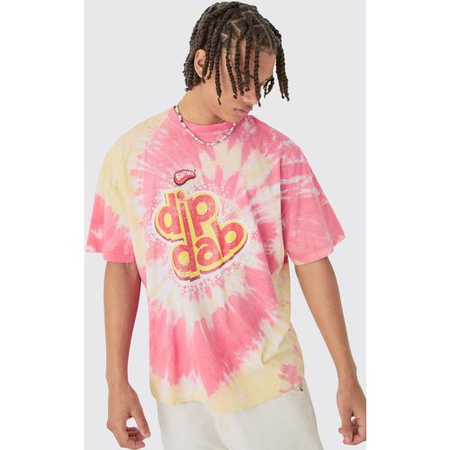 Oversized Tie Dye Dip Dab License T-shirt - Boohooman - Modalova