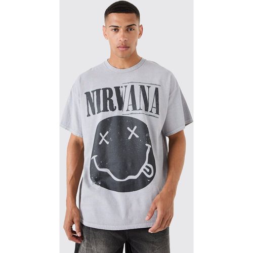 Oversized Nirvana Wash License T-shirt - Boohooman - Modalova