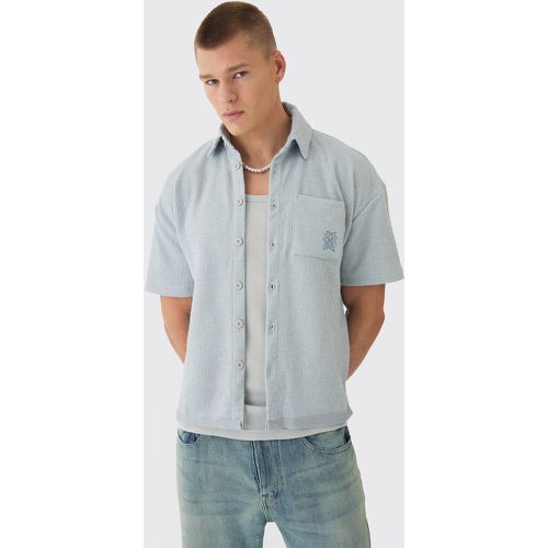 Chemise oversize texturée à broderie - S - Boohooman - Modalova