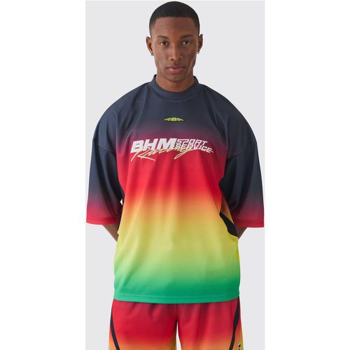 T-shirt oversize imprimé en mesh - L - Boohooman - Modalova