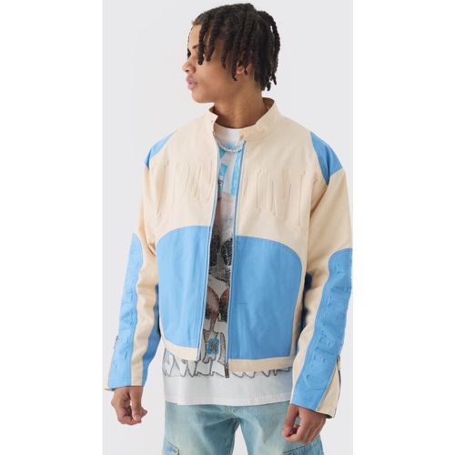 Veste oversize twill homme moto homme - S - Boohooman - Modalova