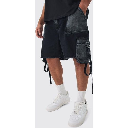 Grande taille - Short cargo large en noir délavé - 38 - Boohooman - Modalova