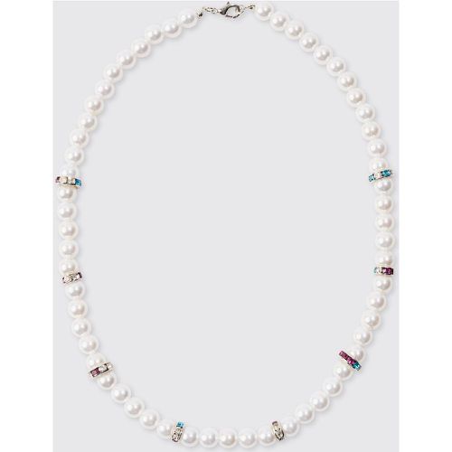 Collier à perles strassées - ONE SIZE - Boohooman - Modalova