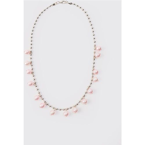 Pearl Bead Necklace In Silver - Boohooman - Modalova