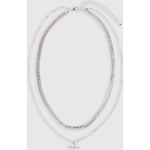 Collier à double chaîne en métal é - ONE SIZE - Boohooman - Modalova