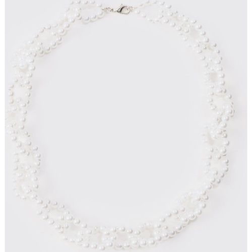 Pearl Chain Necklace In White - Boohooman - Modalova