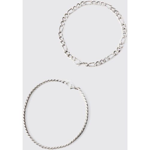 Lot de 2 bracelets en chaîne ée - ONE SIZE - Boohooman - Modalova