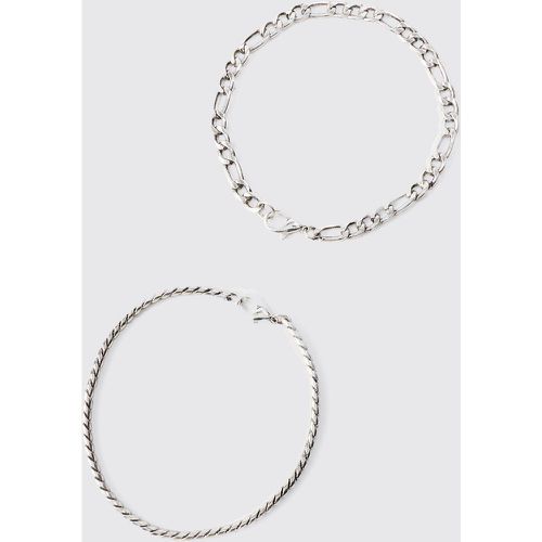Pack Chain Bracelets In Silver - Boohooman - Modalova