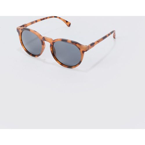 Lunettes de soleil rétro rondes à imprimé écaille de tortue - ONE SIZE - Boohooman - Modalova