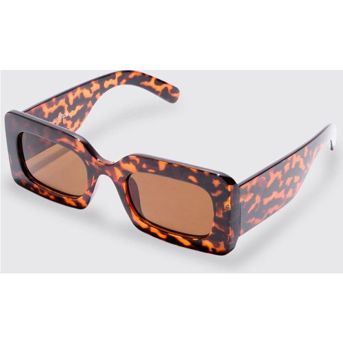 Lunettes de soleil rectangulaires à imprimé écaille de tortue - ONE SIZE - Boohooman - Modalova