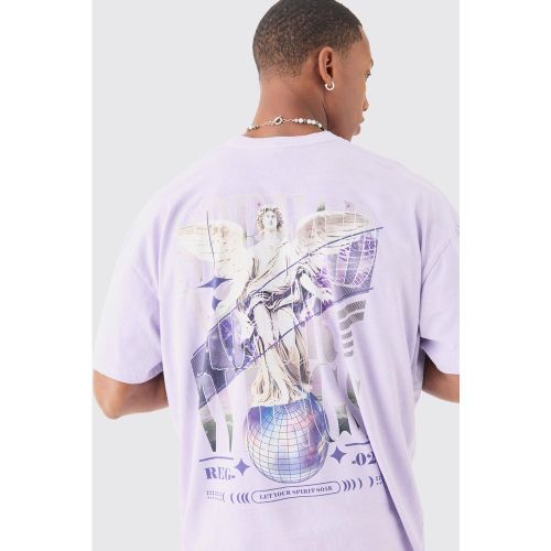 T-shirt oversize délavé imprimé - M - Boohooman - Modalova