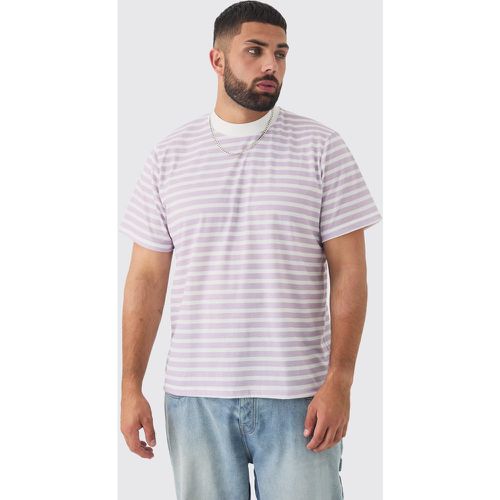 Grande taille - T-shirt rayé à col montant - XXXL - Boohooman - Modalova