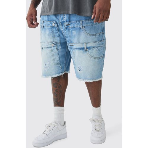 Grande taille - Short en jean à taille large - 38 - Boohooman - Modalova