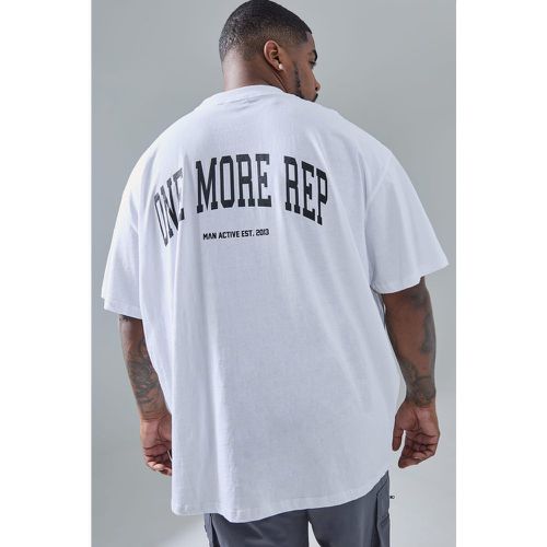 Plus Man Active Gym Oversized Rep T-shirt - - XXXL - Boohooman - Modalova
