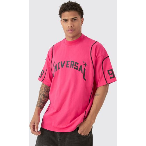 T-shirt oversize à col montant et imprimé - L - Boohooman - Modalova