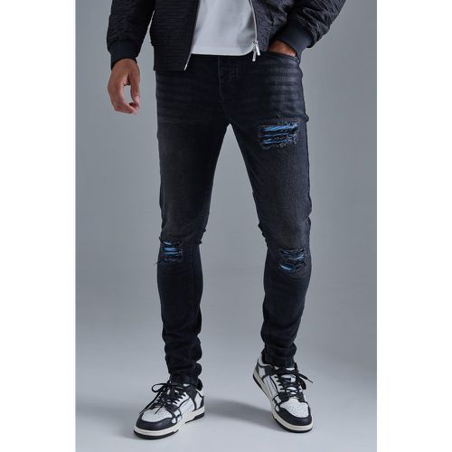 Jean skinny déchiré et réparé - 28R - Boohooman - Modalova