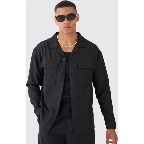 Chemise oversize en lin à manches longues - L - Boohooman - Modalova