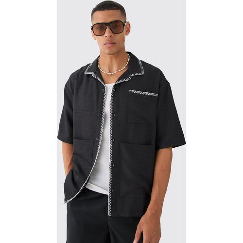 Chemise oversize en lin à coutures croisées - M - Boohooman - Modalova