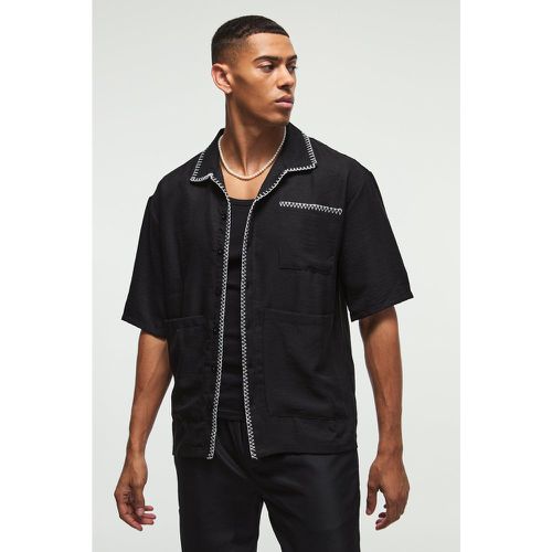 Chemise oversize en lin à coutures croisées - S - Boohooman - Modalova