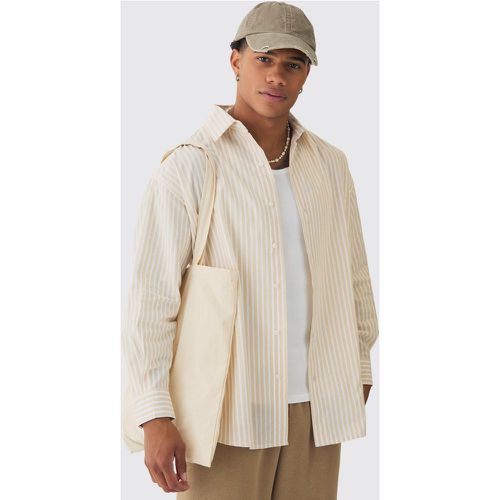 Chemise oversize rayée à manches longues - S - Boohooman - Modalova